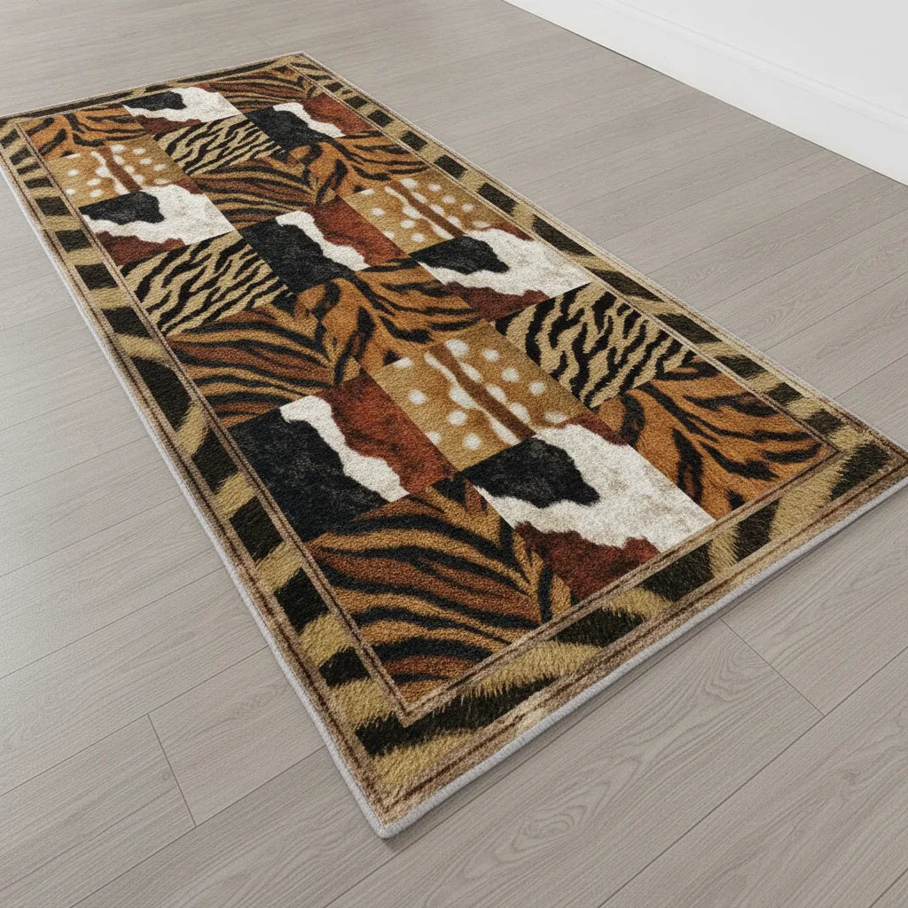 Tapis de couloir zèbre noir et blanc