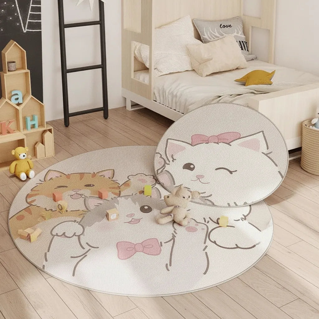 Tapis rond enfant motif rigolo