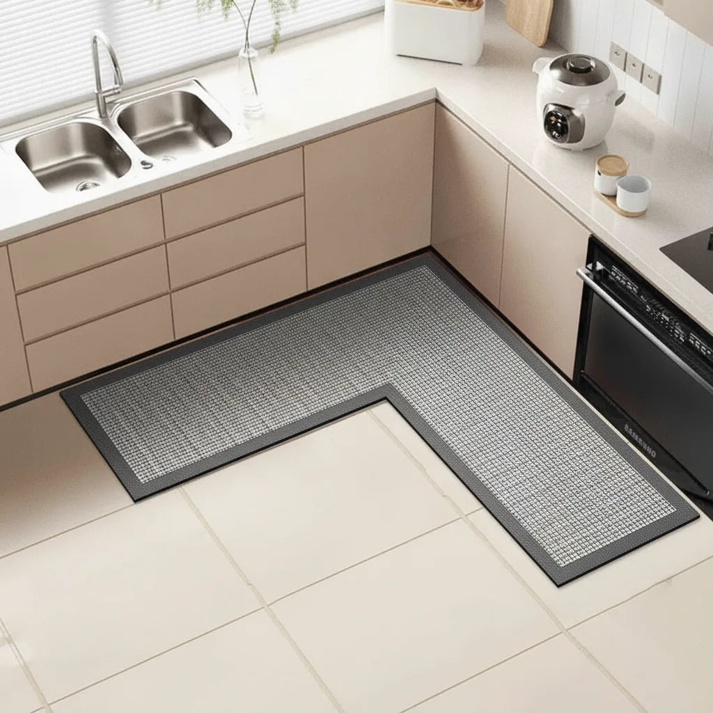 Tapis de cuisine en L antidérapant