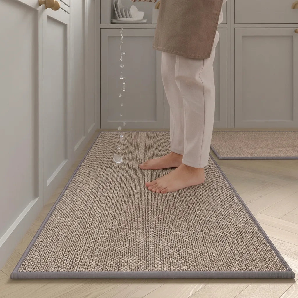 Tapis de cuisine aspect sisal tressé