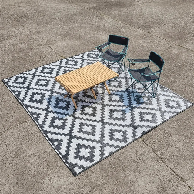 Tapis d'extérieur tressé réversible