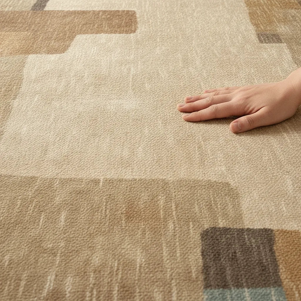 Tapis salon géométrique rétro doux