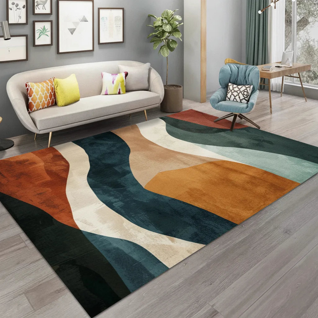 Tapis salon géométrique moderne
