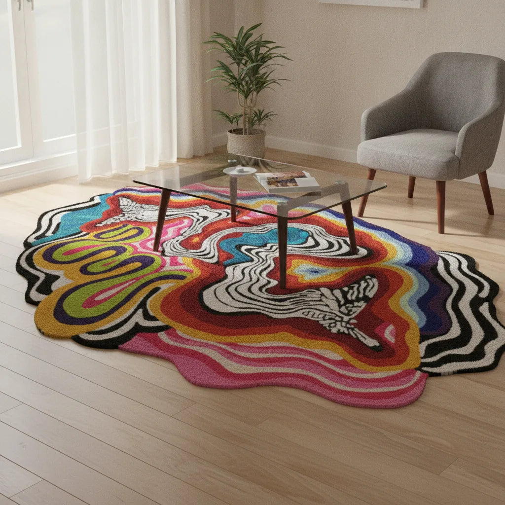 Tapis de salon forme libre doux