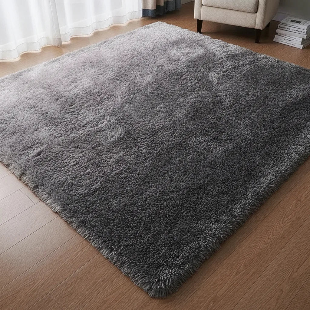 Tapis de salon velours dégradé gris