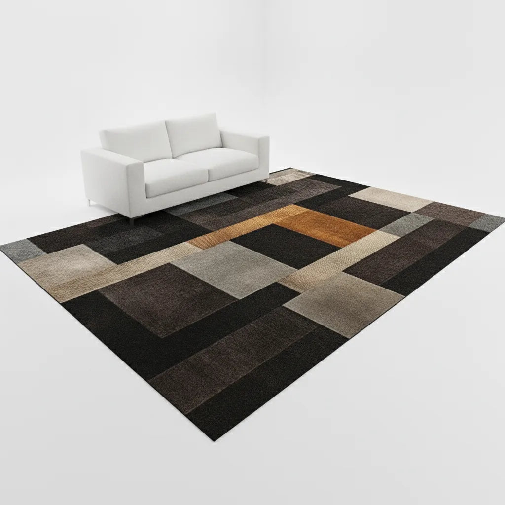 Tapis salon abstrait en feutre doux