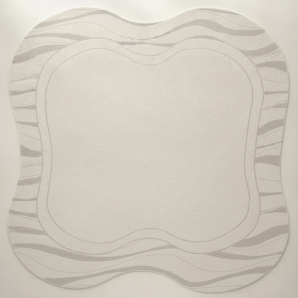 Tapis ovale crème doux et moelleux