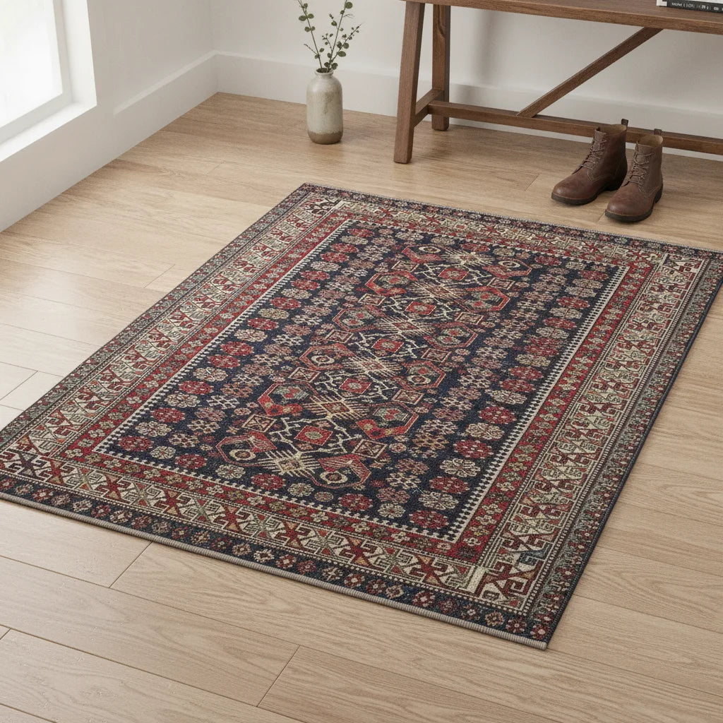 Tapis berbère kilim au motif oriental
