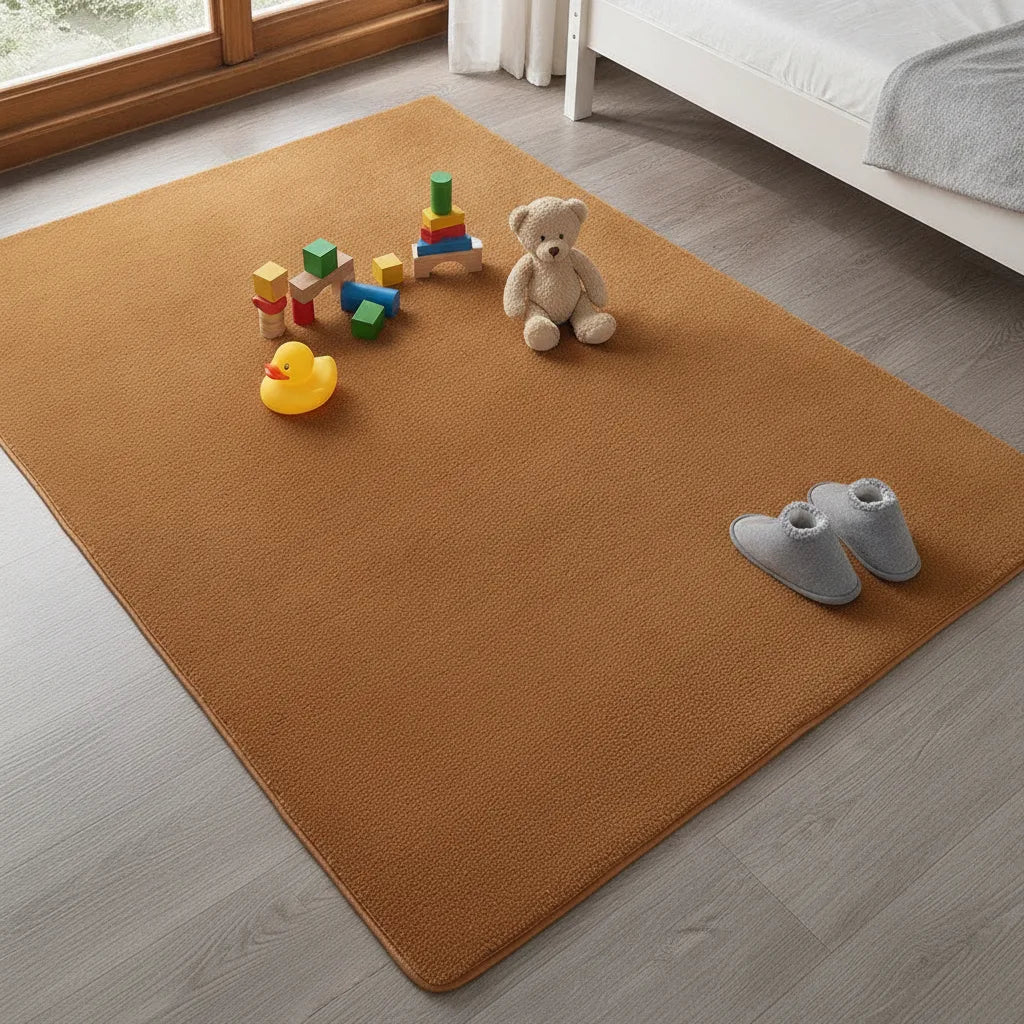 Tapis enfant velours uni antidérapant
