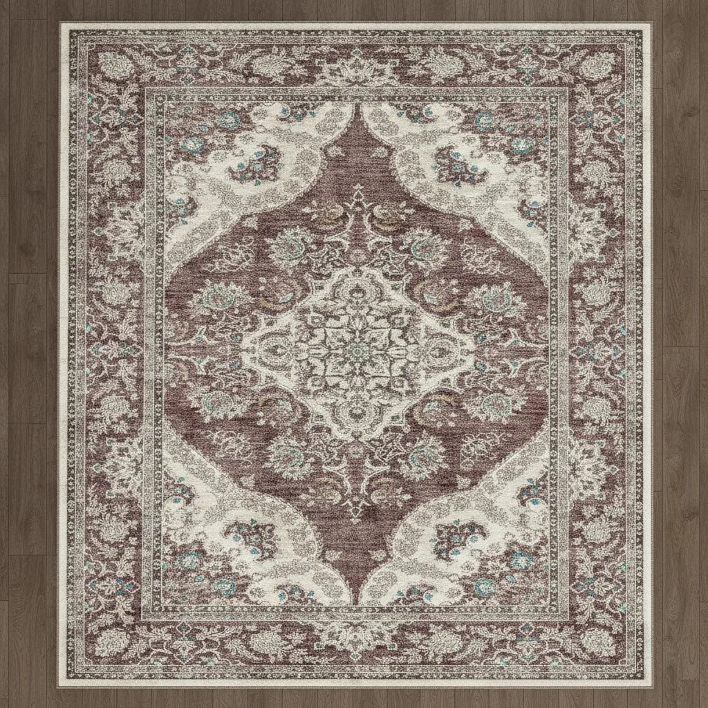 Tapis salon vintage à l'effet délavé