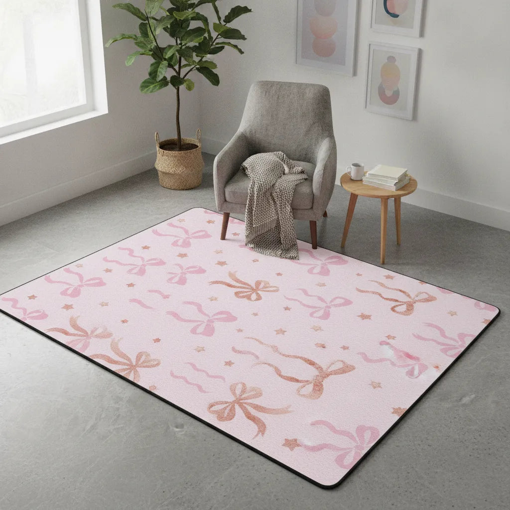 Tapis salon bohème à motif de vagues