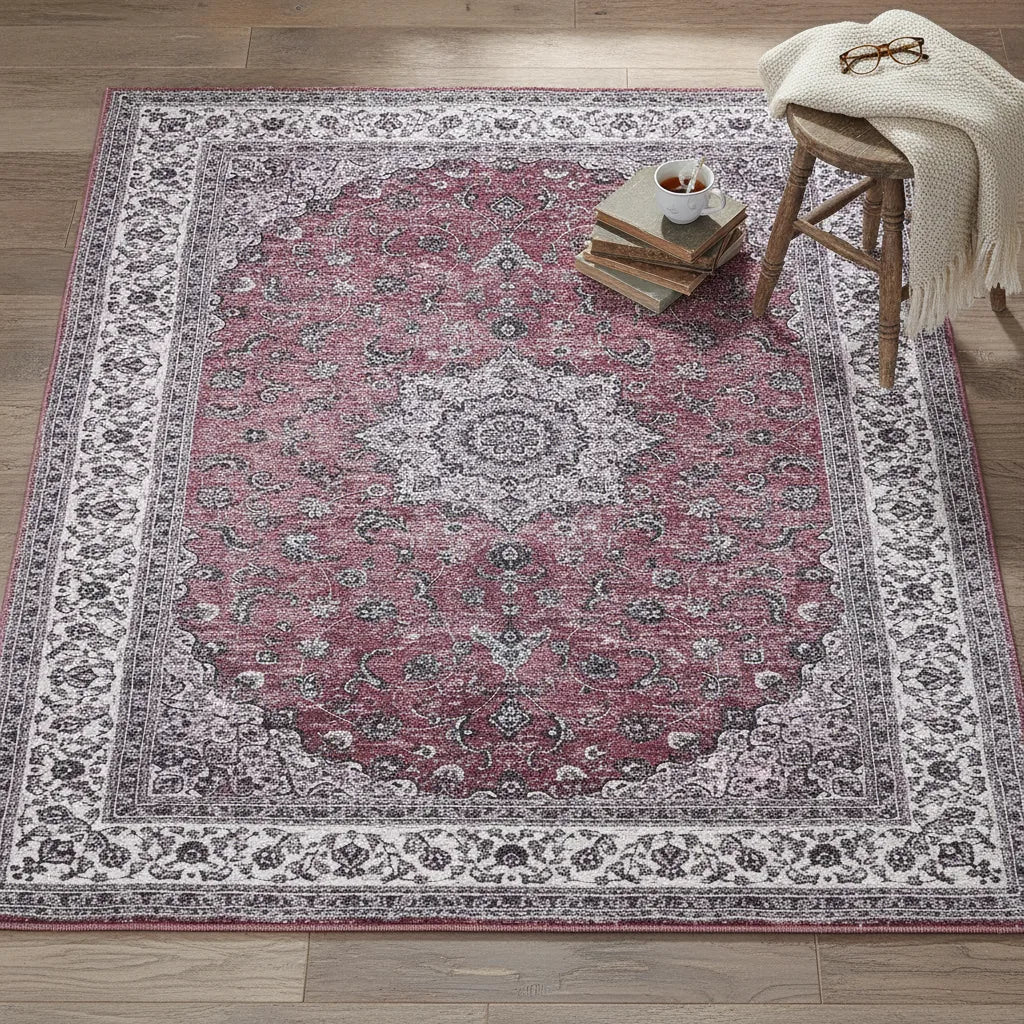 Tapis oriental vintage gris ou bleu