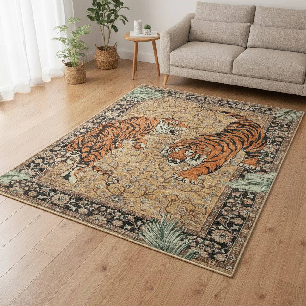 Tapis de salon jungle tigre