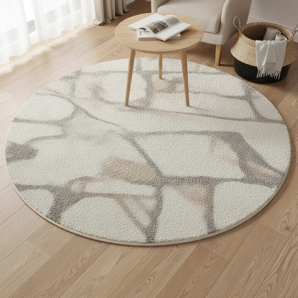 Tapis rond scandinave moelleux