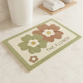 Tapis de salle de bain fleuri doux