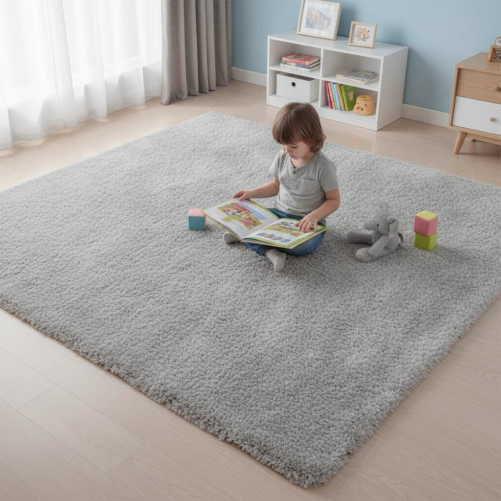 Tapis enfant moelleux uni