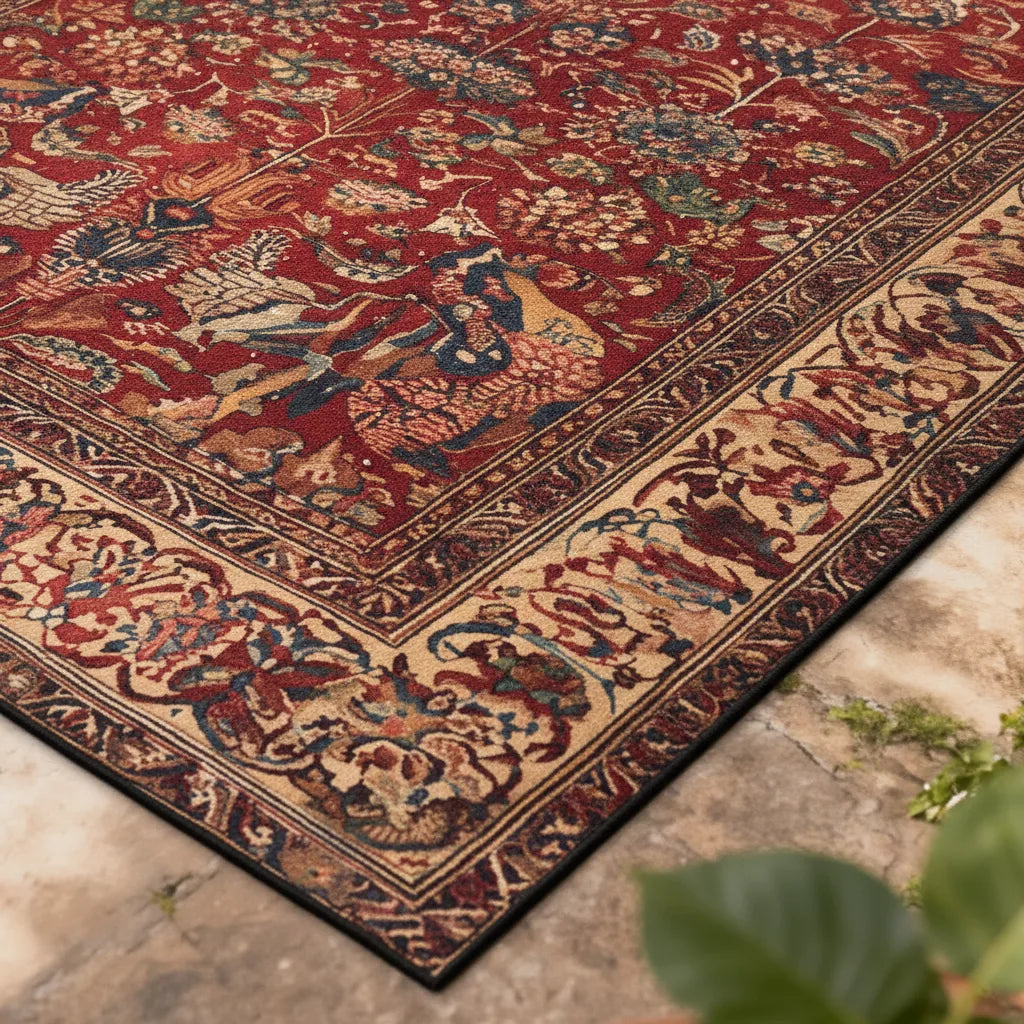 Tapis d'extérieur boho fleuri