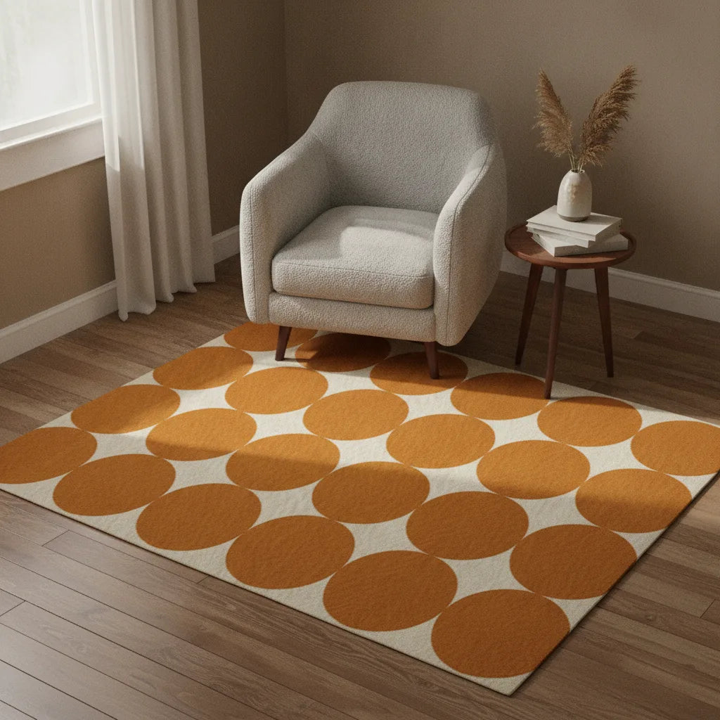 Tapis boho motif géométrique lavable