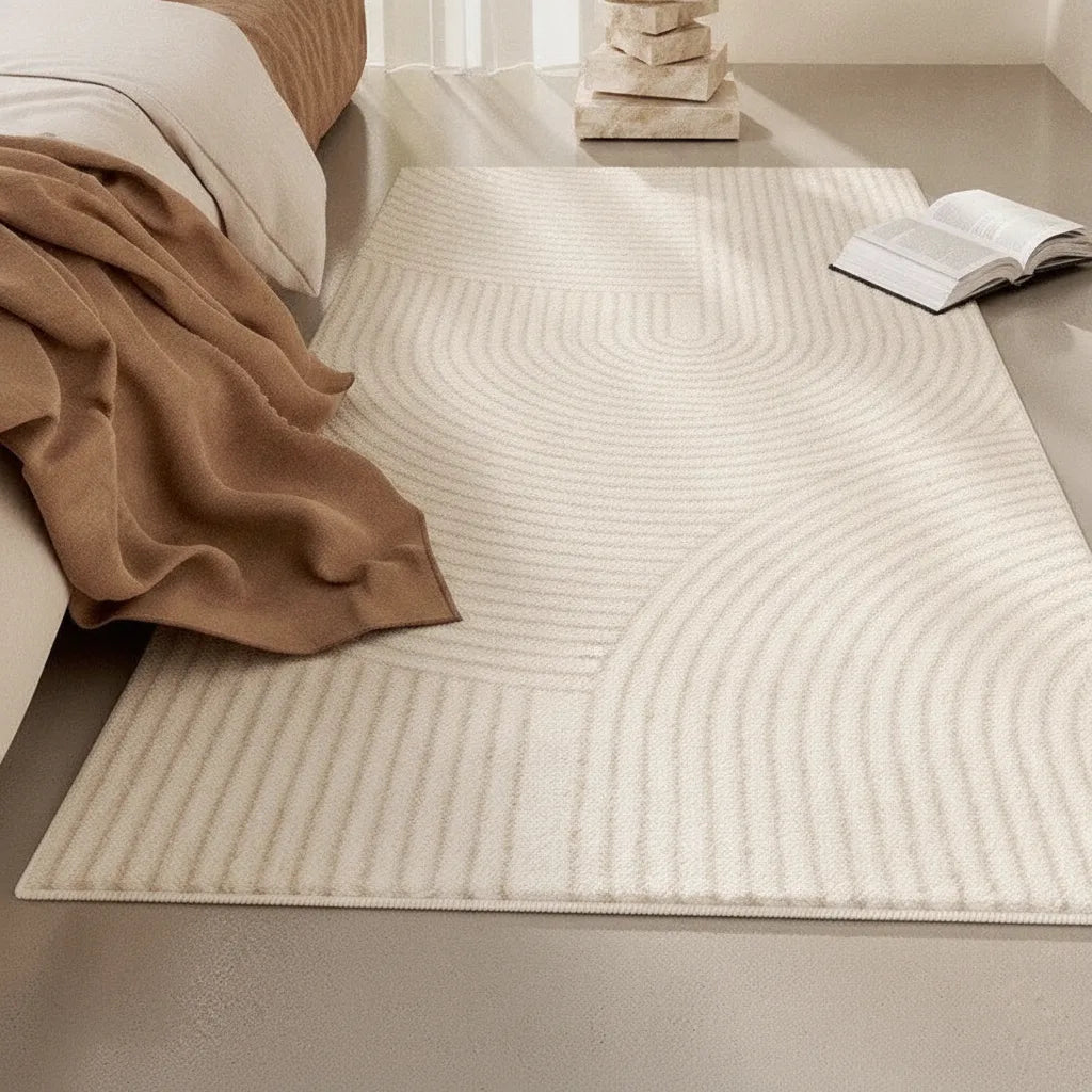 Tapis de chevet crème moelleux