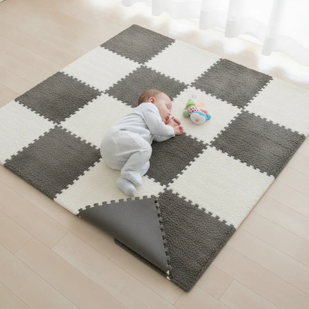 Tapis puzzle bébé dalles velours