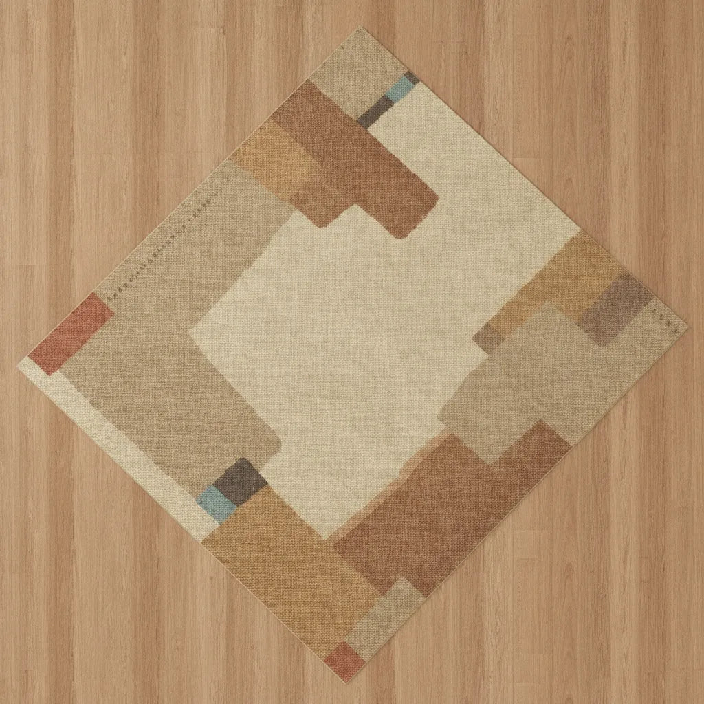 Tapis salon géométrique rétro doux
