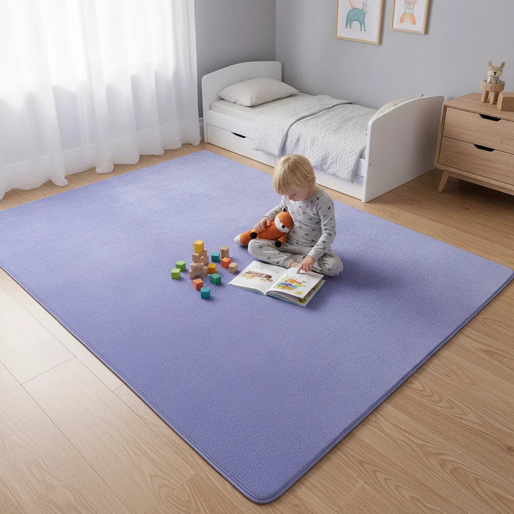 Tapis enfant velours uni antidérapant