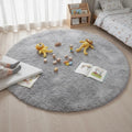 Tapis rond enfant à poils longs