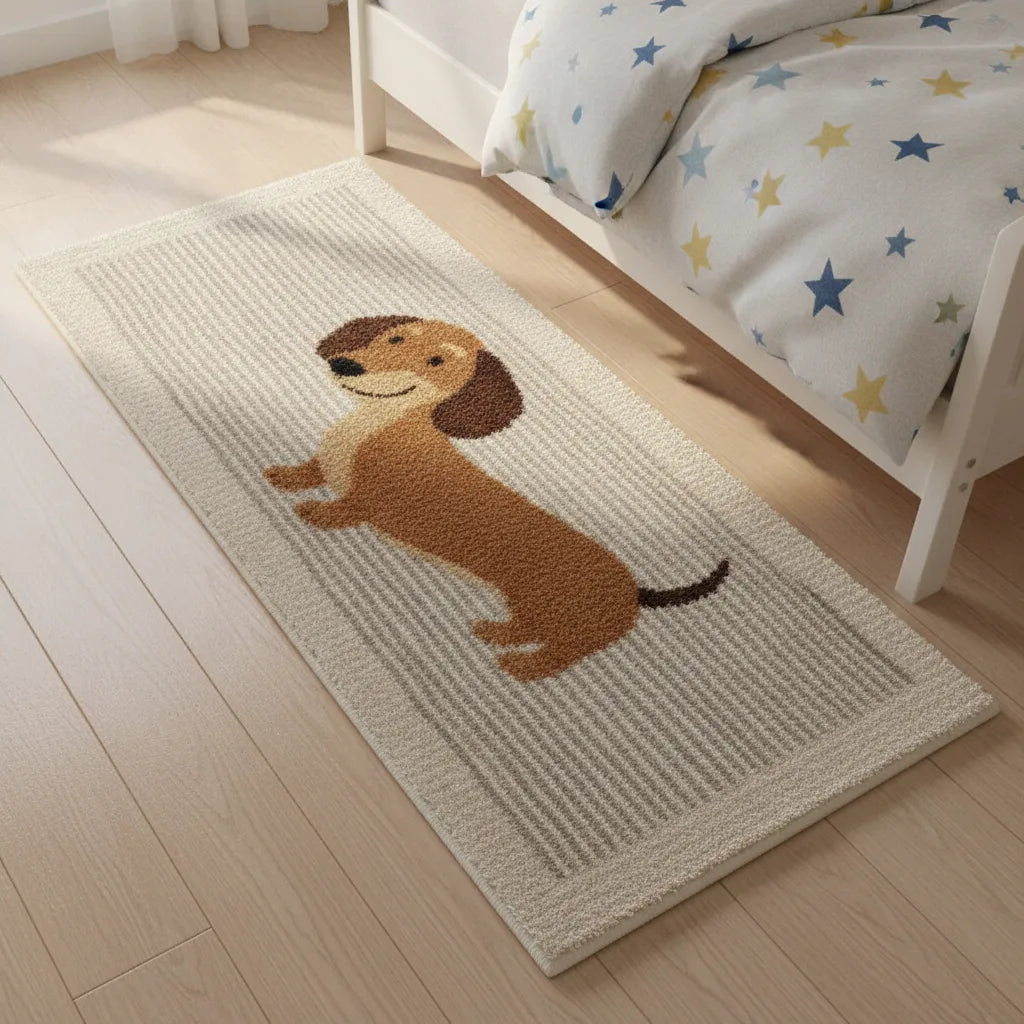 Tapis de chevet teckel tout doux
