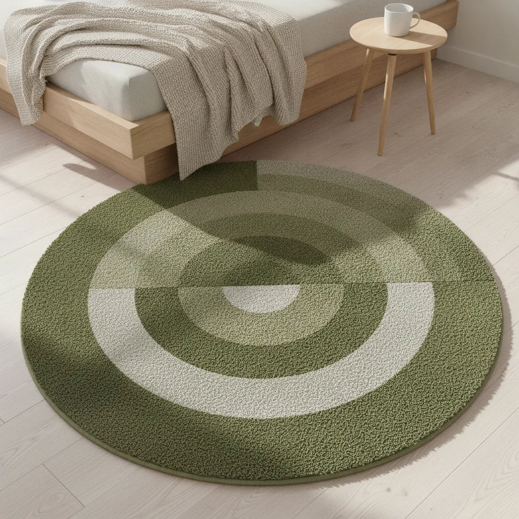 Tapis rond scandinave moelleux