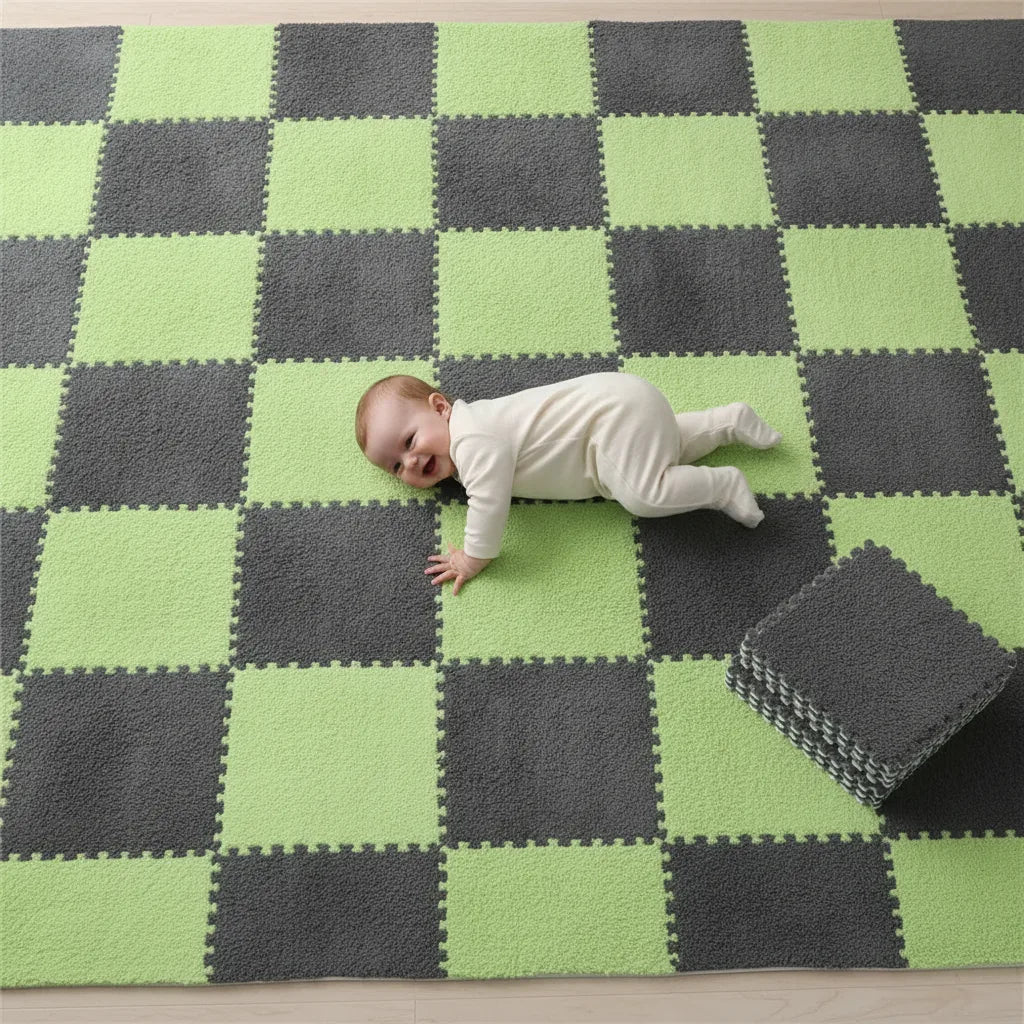 Tapis puzzle bébé dalles velours