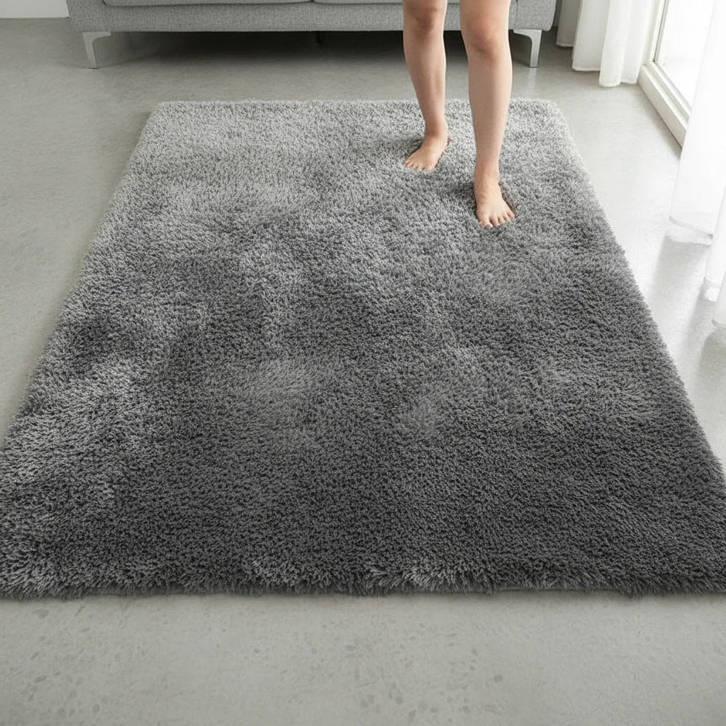 Tapis de salon velours dégradé gris