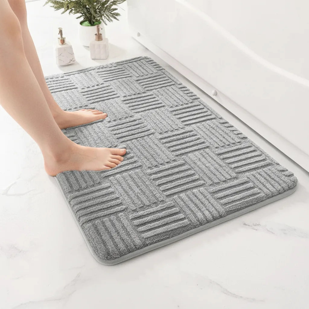 Tapis de bain épais en velours de coton
