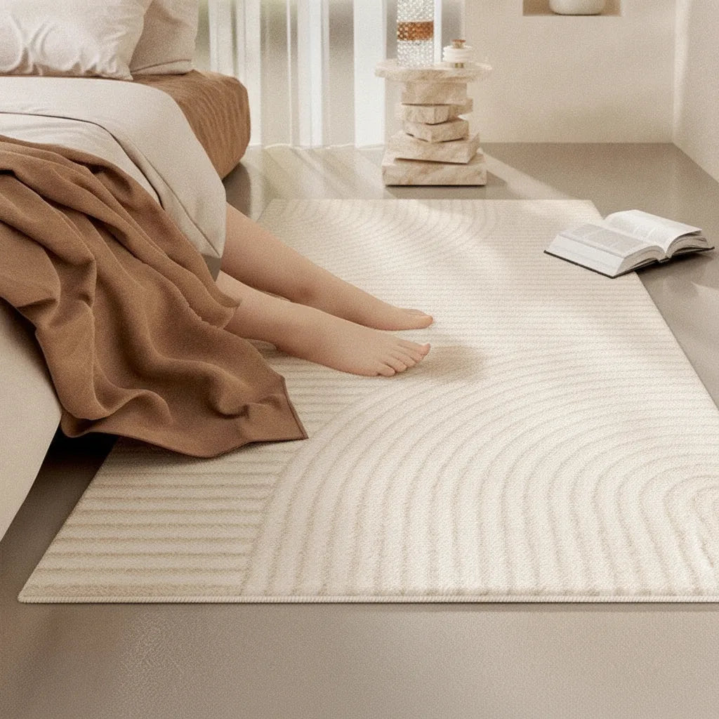 Tapis de chevet crème moelleux