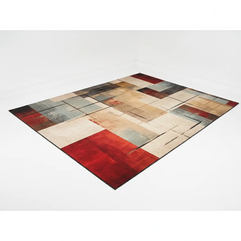 Tapis salon abstrait en feutre doux