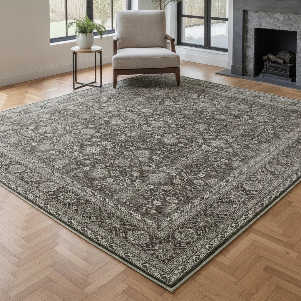 Tapis salon vintage à l'effet délavé