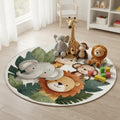 Tapis rond enfant animaux de la jungle
