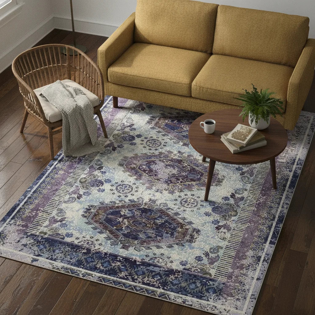 Tapis salon rétro américain lavable