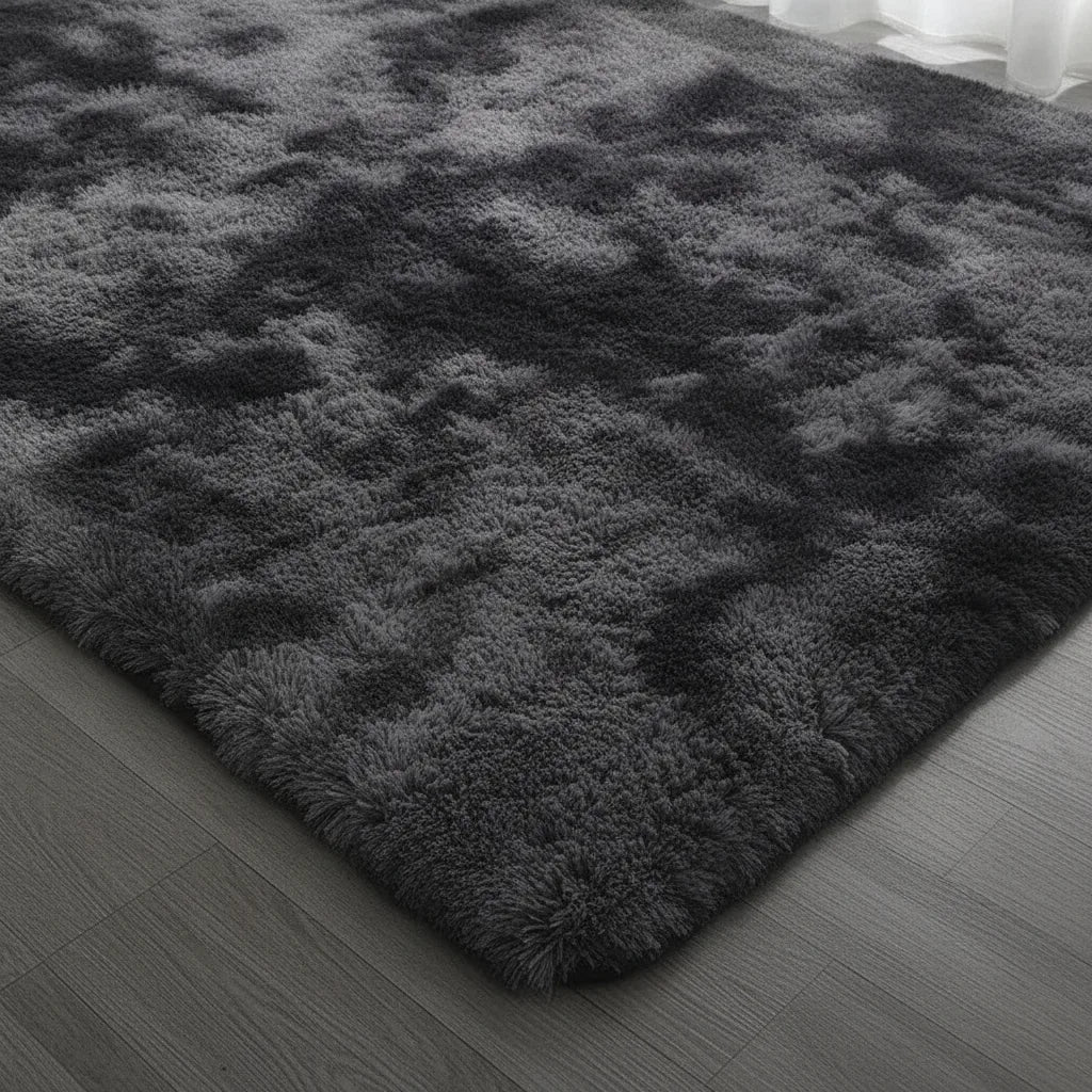Tapis de salon velours dégradé gris
