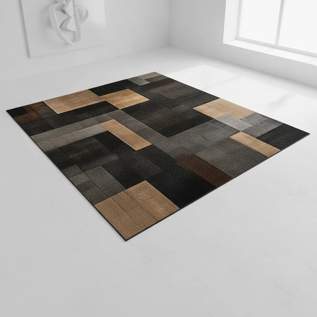 Tapis salon abstrait en feutre doux
