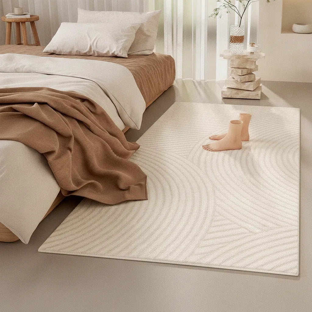 Tapis de chevet crème moelleux