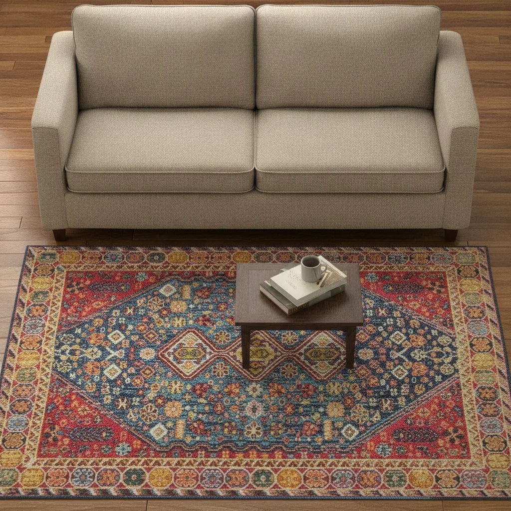 Tapis salon rétro américain lavable