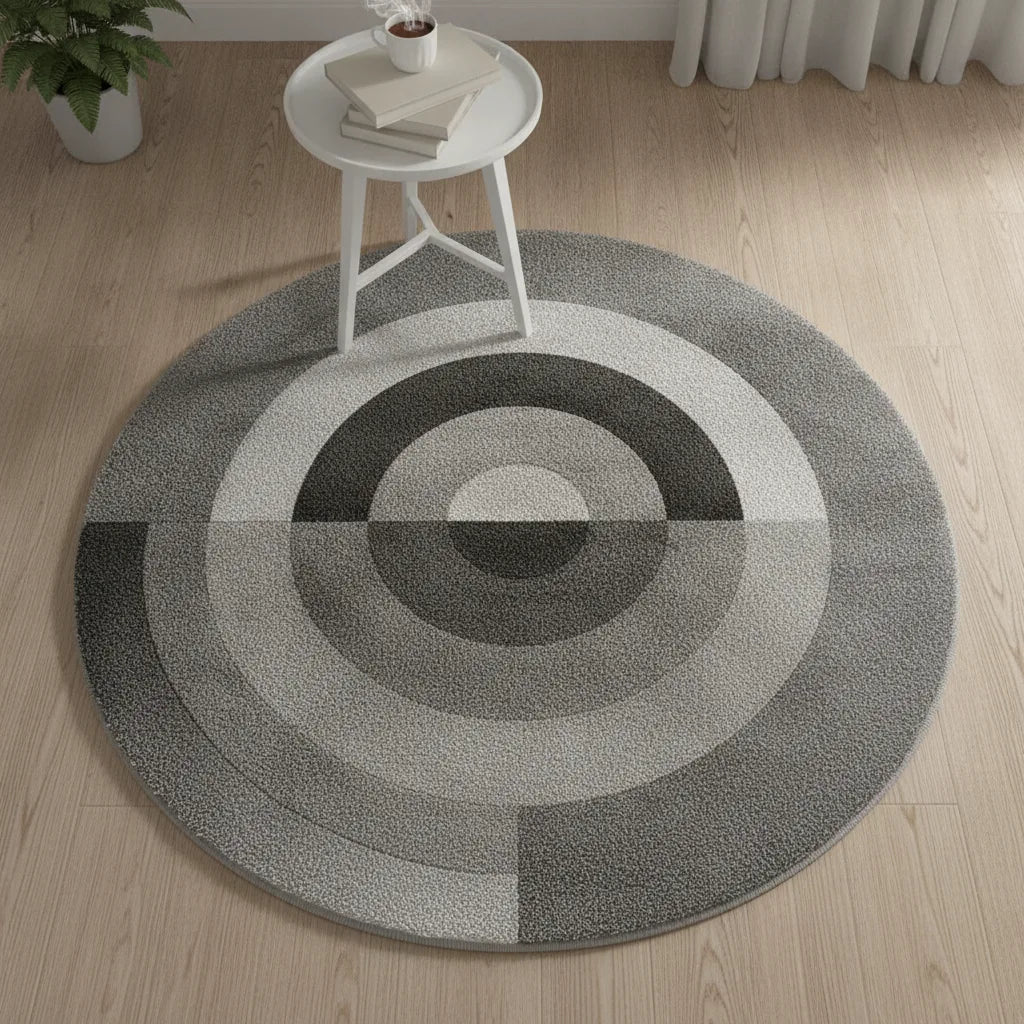 Tapis rond scandinave moelleux