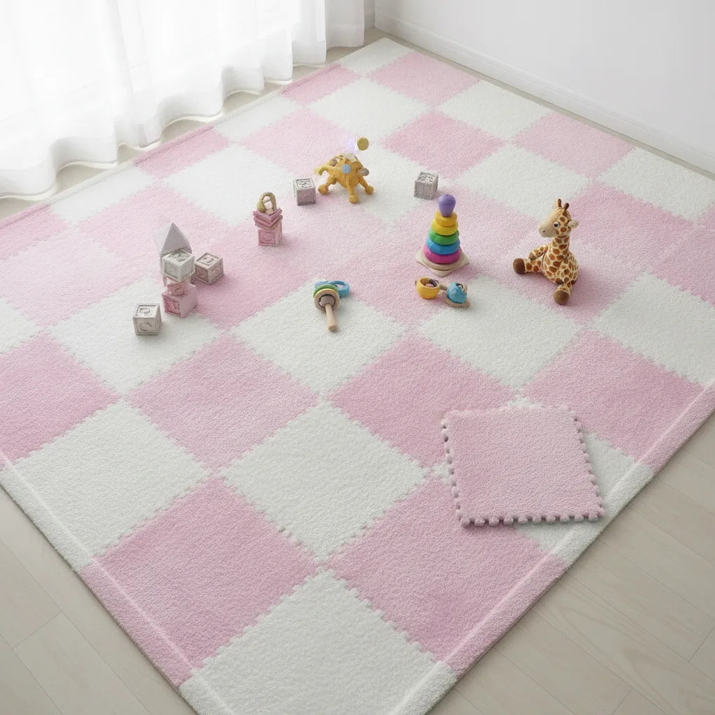 Tapis puzzle bébé dalles velours