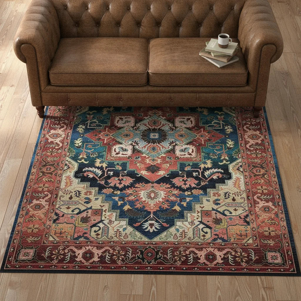 Tapis salon rétro américain lavable