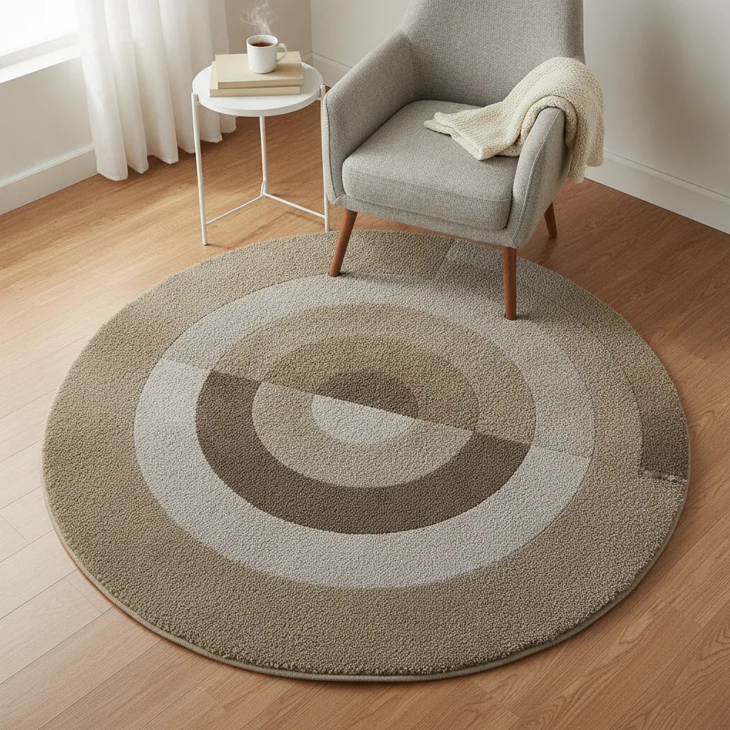 Tapis rond scandinave moelleux