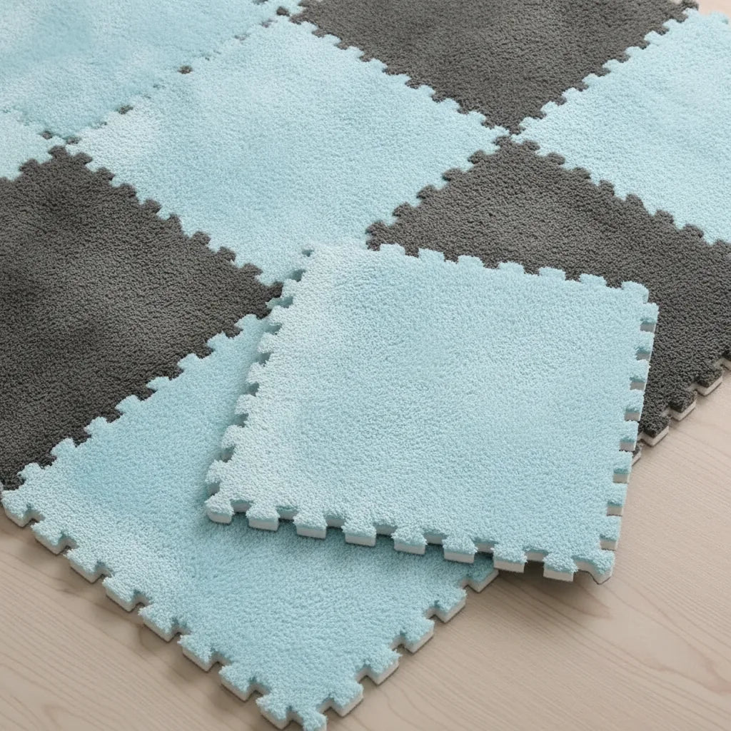 Tapis puzzle bébé dalles velours
