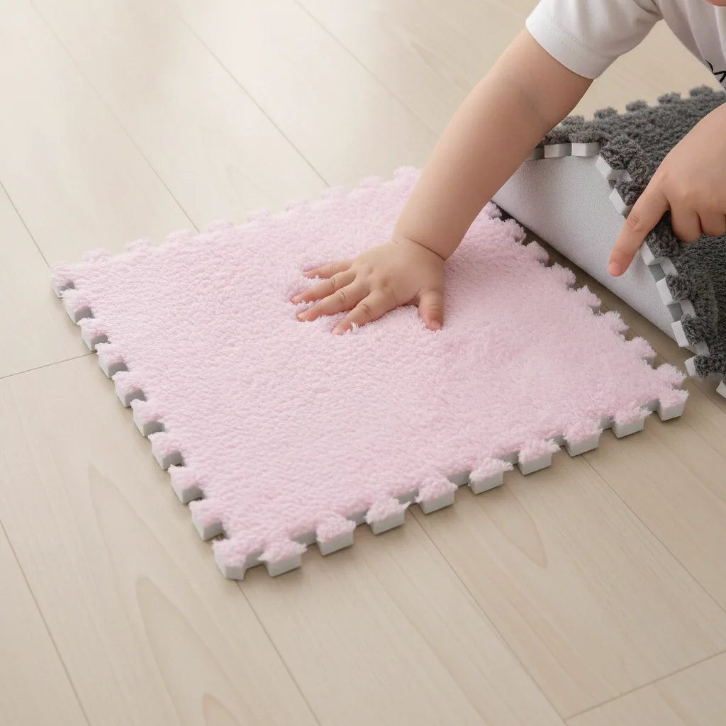 Tapis puzzle bébé dalles velours