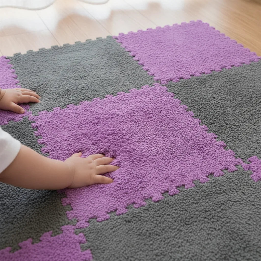 Tapis puzzle bébé dalles velours