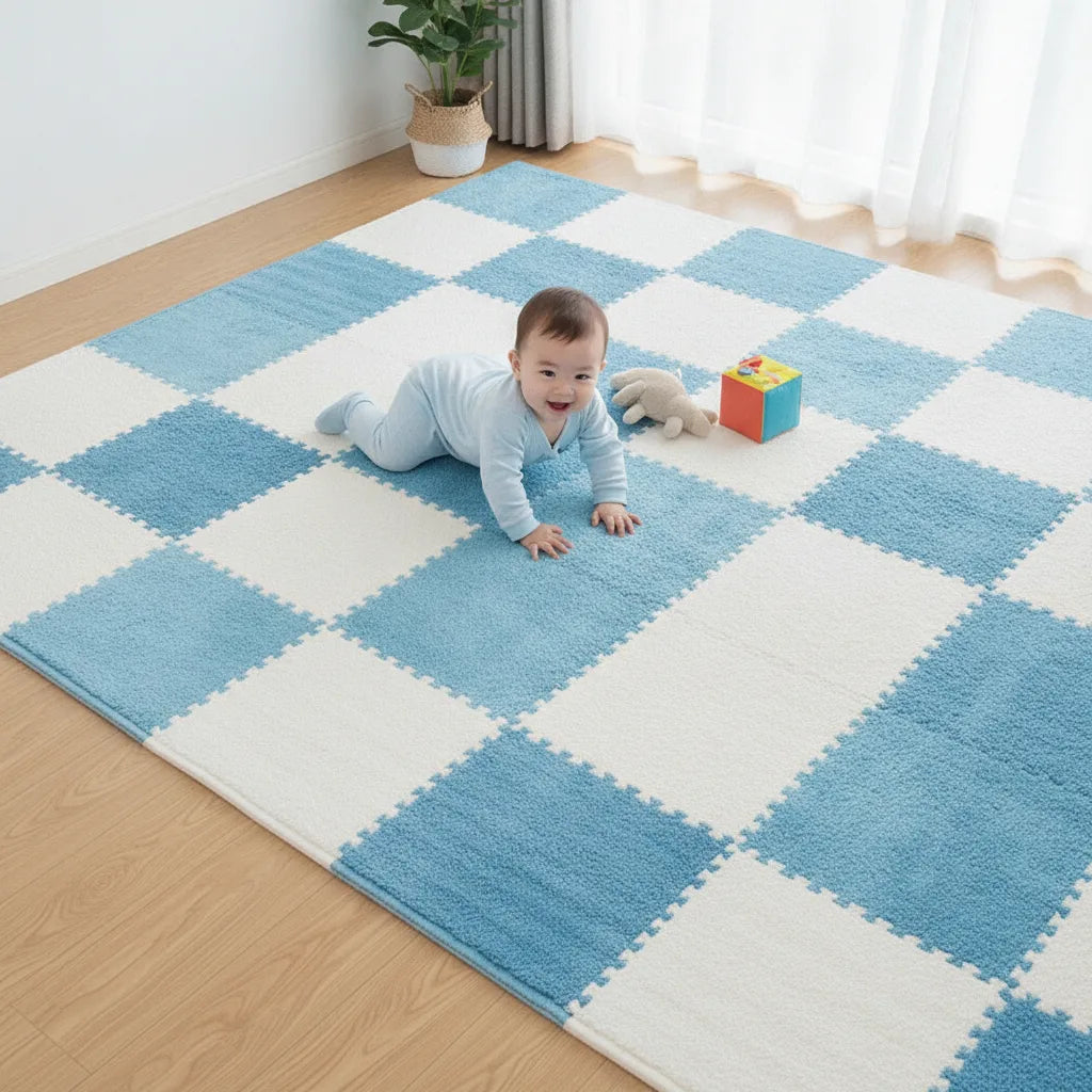 Tapis puzzle bébé dalles velours